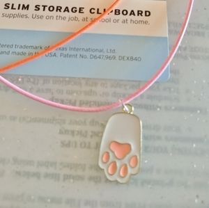 Bunny Paw on a color corded necklace